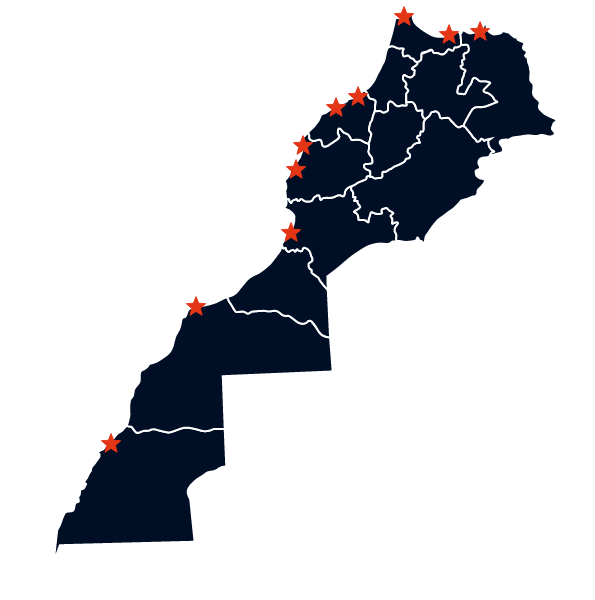 Map of Morocco ports